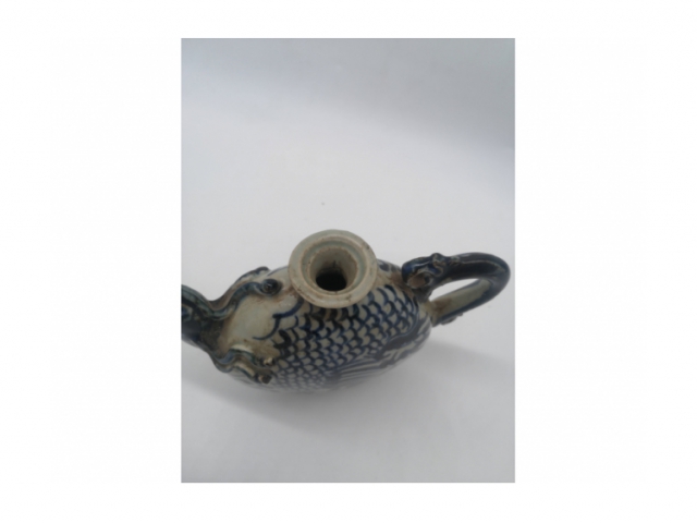 明青花鳳扁首壺